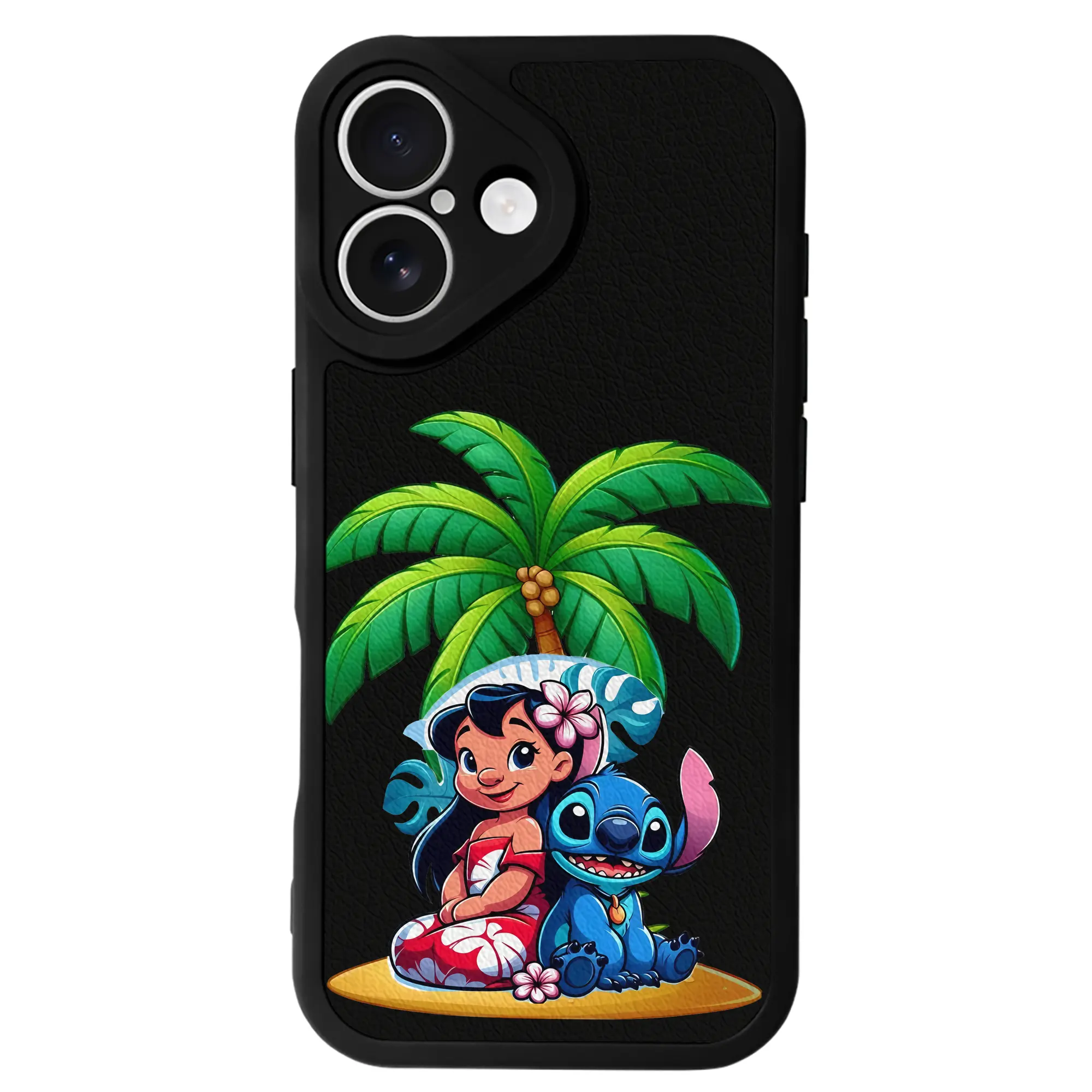 リロ＆スティッチ グッズ リロ - IPhone 16シリーズ対応 ・ シリコンスマホケース ・ レザー調 ・ 高精度フィット ・ 耐衝撃 ・ ワイヤレス充電対応 ・ 精密カット